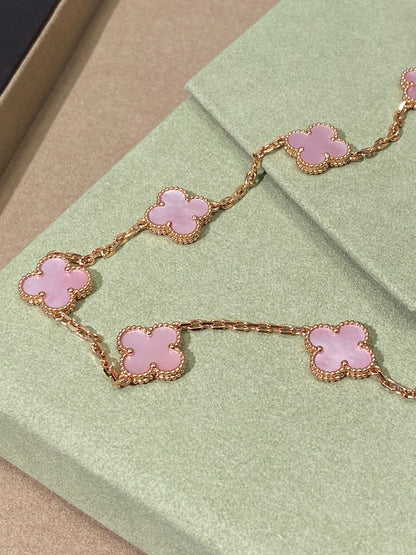 [Polaidi Jewelry]CLOVER 10 MOTIFS PINK NECKLACE