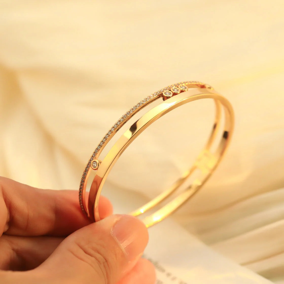 [Polaidi Jewelry]Move Romane Diamond Bangle Bracelet