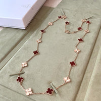 [Perlaura Jewelry ]CLOVER 20 MOTIFS LASER CARNELIAN NECKLACE
