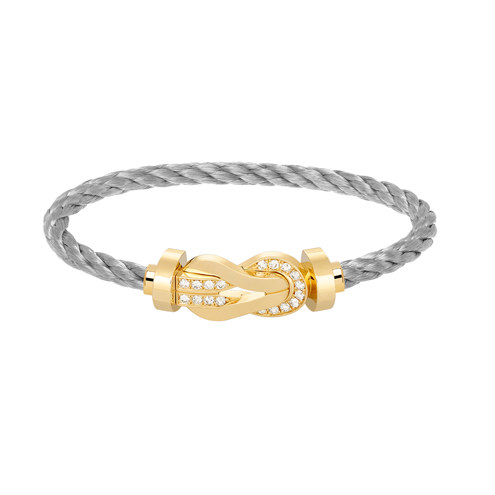 [Polaidi Jewelry]CHANCE LARGE 8 FIGURE BUCKLE HALF DIAMOND BRACELET GOLD