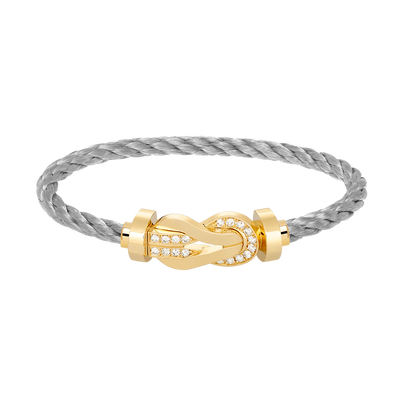 [Polaidi Jewelry]CHANCE LARGE 8 FIGURE BUCKLE HALF DIAMOND BRACELET GOLD