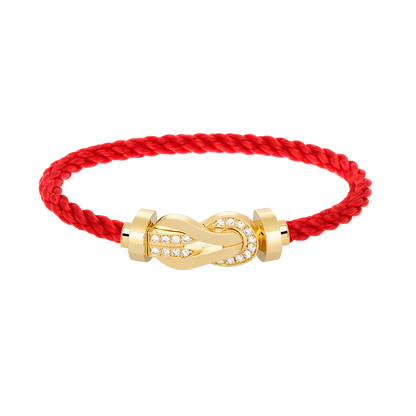 [Polaidi Jewelry]CHANCE LARGE 8 FIGURE BUCKLE HALF DIAMOND BRACELET GOLD