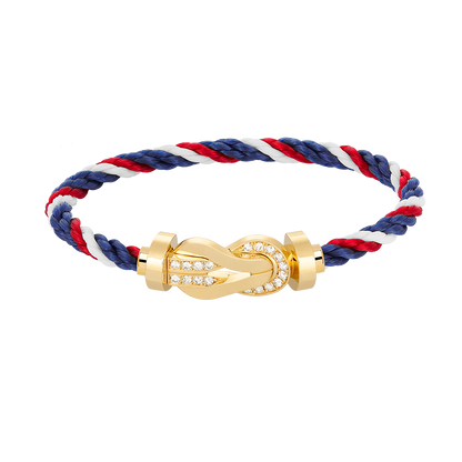 [Polaidi Jewelry]CHANCE LARGE 8 FIGURE BUCKLE HALF DIAMOND BRACELET GOLD