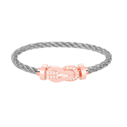 [Polaidi Jewelry]CHANCE LARGE 8 FIGURE BUCKLE HALF DIAMOND BRACELET ROSE GOLD