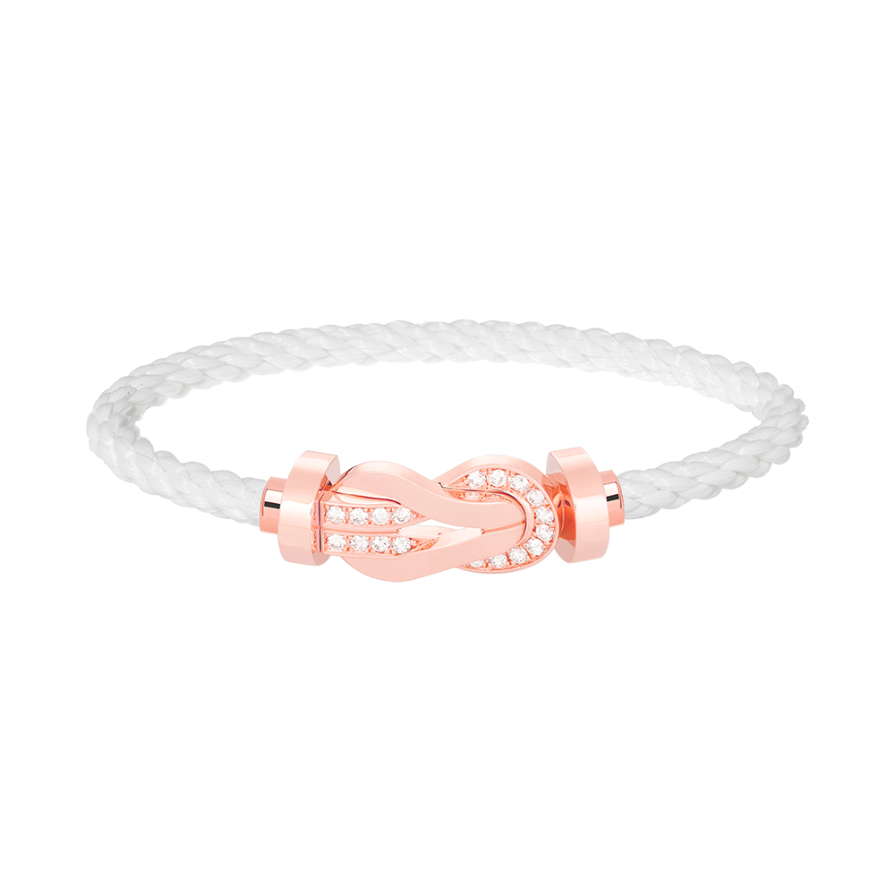 [Polaidi Jewelry]CHANCE LARGE 8 FIGURE BUCKLE HALF DIAMOND BRACELET ROSE GOLD