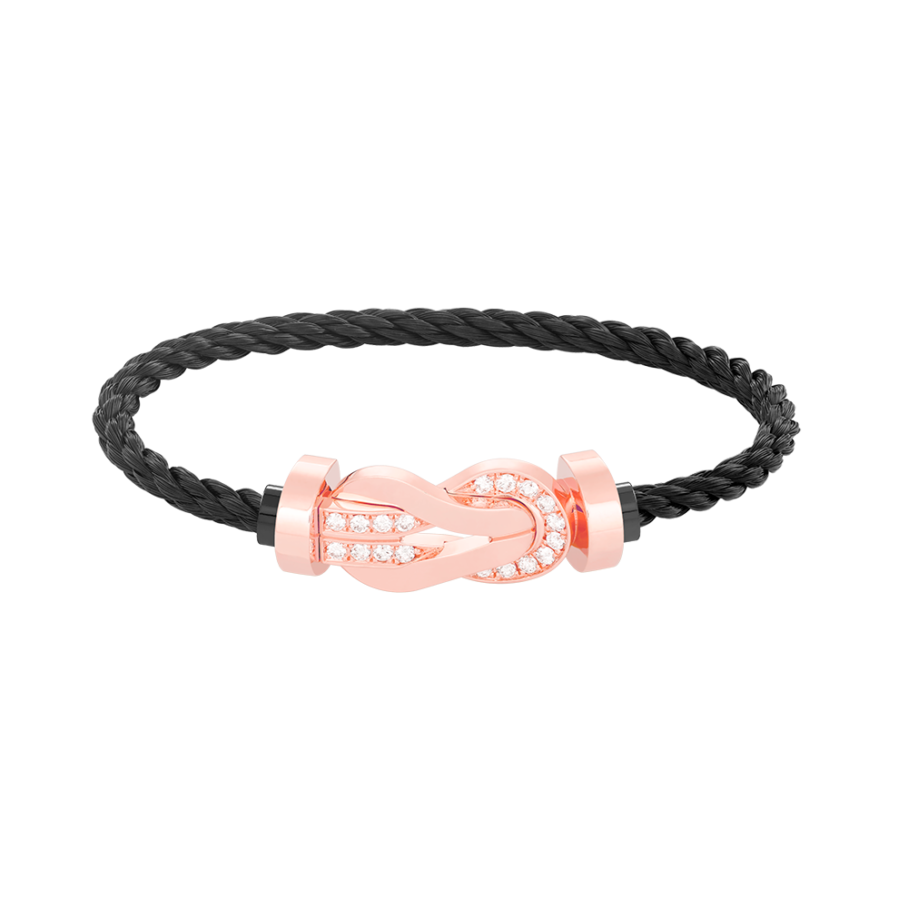 [Polaidi Jewelry]CHANCE LARGE 8 FIGURE BUCKLE HALF DIAMOND BRACELET ROSE GOLD