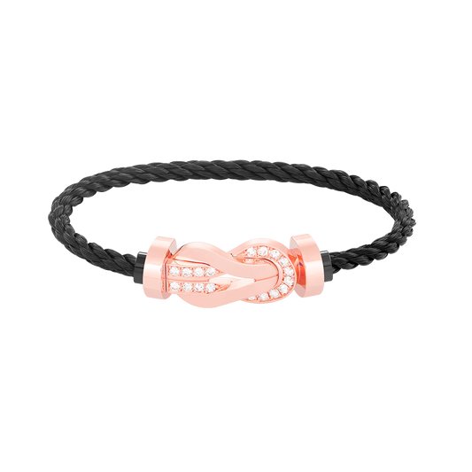 [Polaidi Jewelry]CHANCE LARGE 8 FIGURE BUCKLE HALF DIAMOND BRACELET ROSE GOLD