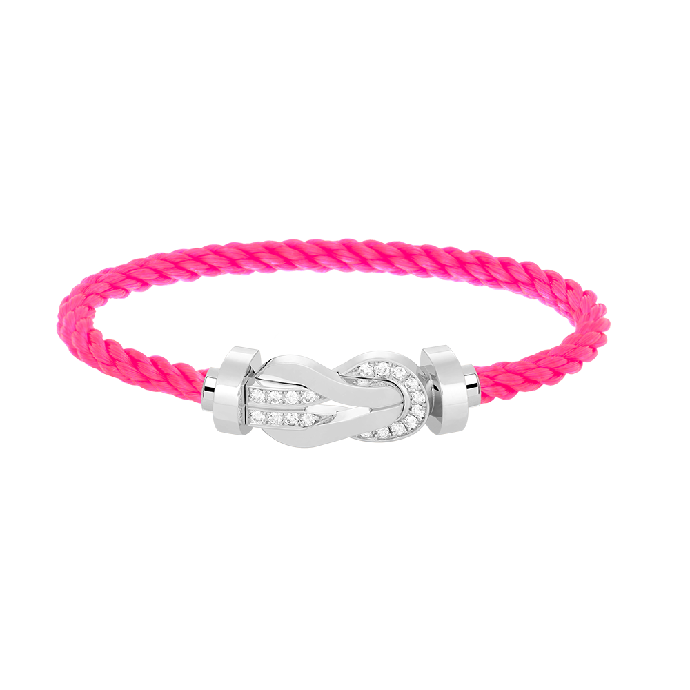 [Polaidi Jewelry]CHANCE LARGE 8 FIGURE BUCKLE HALF DIAMOND BRACELET SILVER