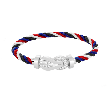 [：Polaidi Jewelry]CHANCE LARGE 8 FIGURE BUCKLE HALF DIAMOND BRACELET SILVER