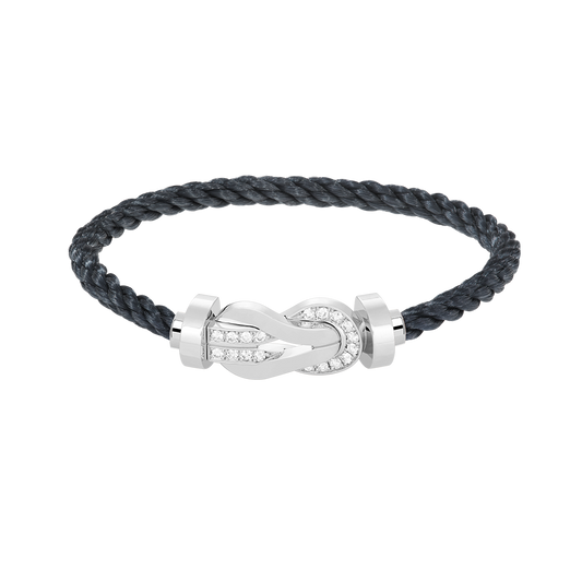 [Polaidi Jewelry]CHANCE LARGE 8 FIGURE BUCKLE HALF DIAMOND BRACELET SILVER