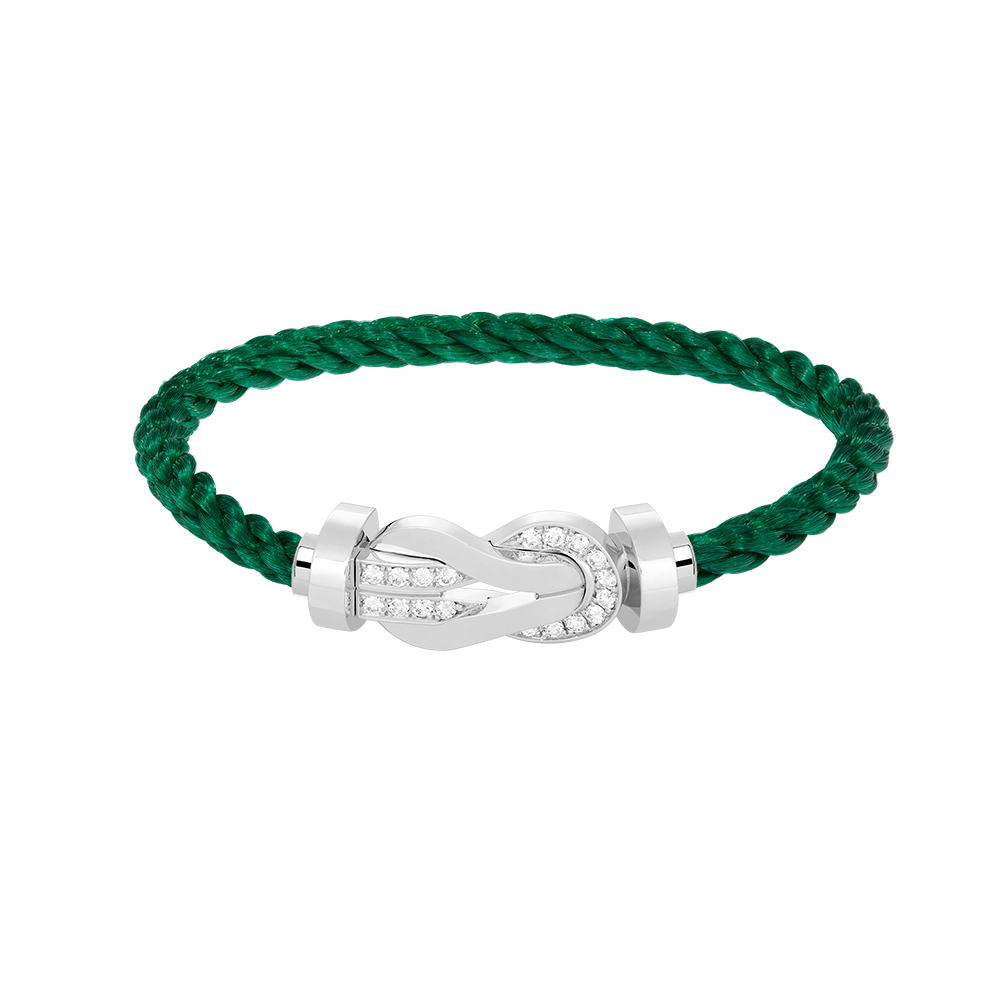 [Polaidi Jewelry]CHANCE LARGE 8 FIGURE BUCKLE HALF DIAMOND BRACELET SILVER