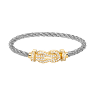 [Perlaura Jewelry ]CHANCE LARGE 8 FIGURE BUCKLE FULLDIAMOND BRACELET GOLD