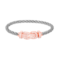 [Perlaura Jewelry ]CHANCE LARGE 8 FIGURE BUCKLE FULL DIAMOND BRACELET ROSE GOLD