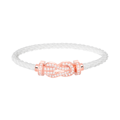 [Polaidi Jewelry]CHANCE LARGE 8 FIGURE BUCKLE FULL DIAMOND BRACELET ROSE GOLD