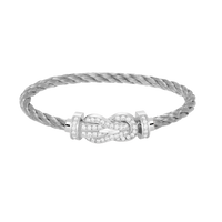 [Perlaura Jewelry ]CHANCE LARGE 8 FIGURE BUCKLE FULL DIAMOND BRACELET SILVER