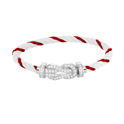 [：Polaidi Jewelry]CHANCE LARGE 8 FIGURE BUCKLE FULL DIAMOND BRACELET SILVER