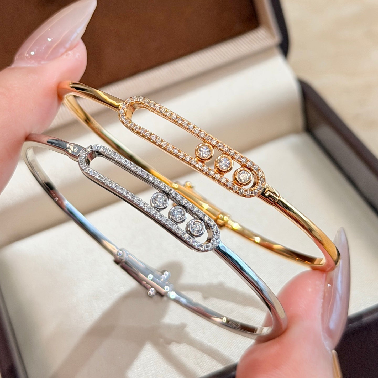 [Polaidi Jewelry]Move Pav¨¦ Diamond Bangle Bracelet M