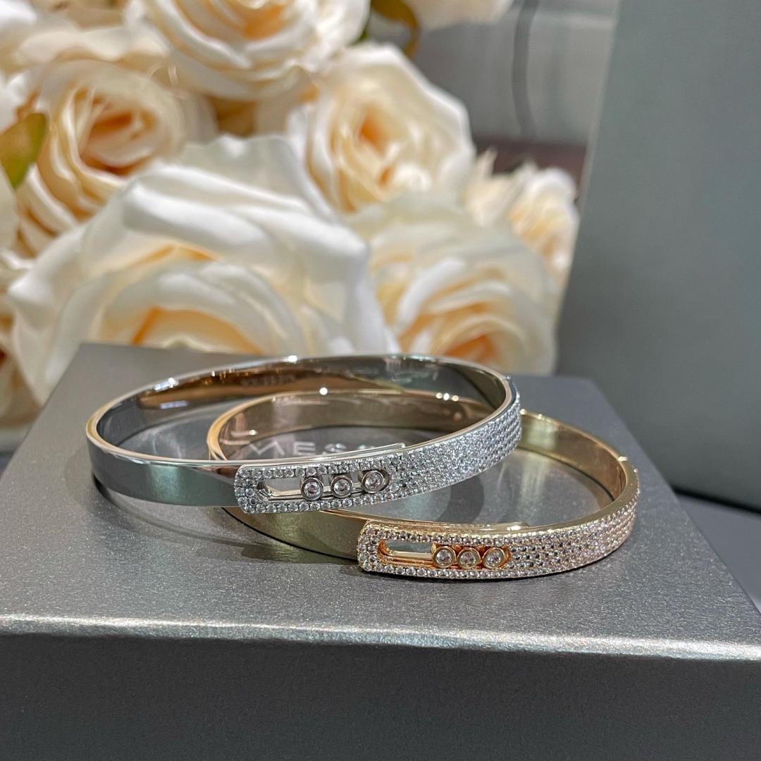 [Polaidi Jewelry]Move Noa Rose Gold Pavé Diamond Bangle Bracelet
