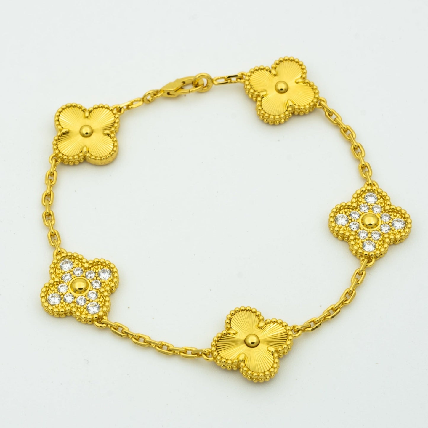 [：Polaidi Jewelry]CLOVER BRACELET 5 MOTIFS GOLD DIAMOND