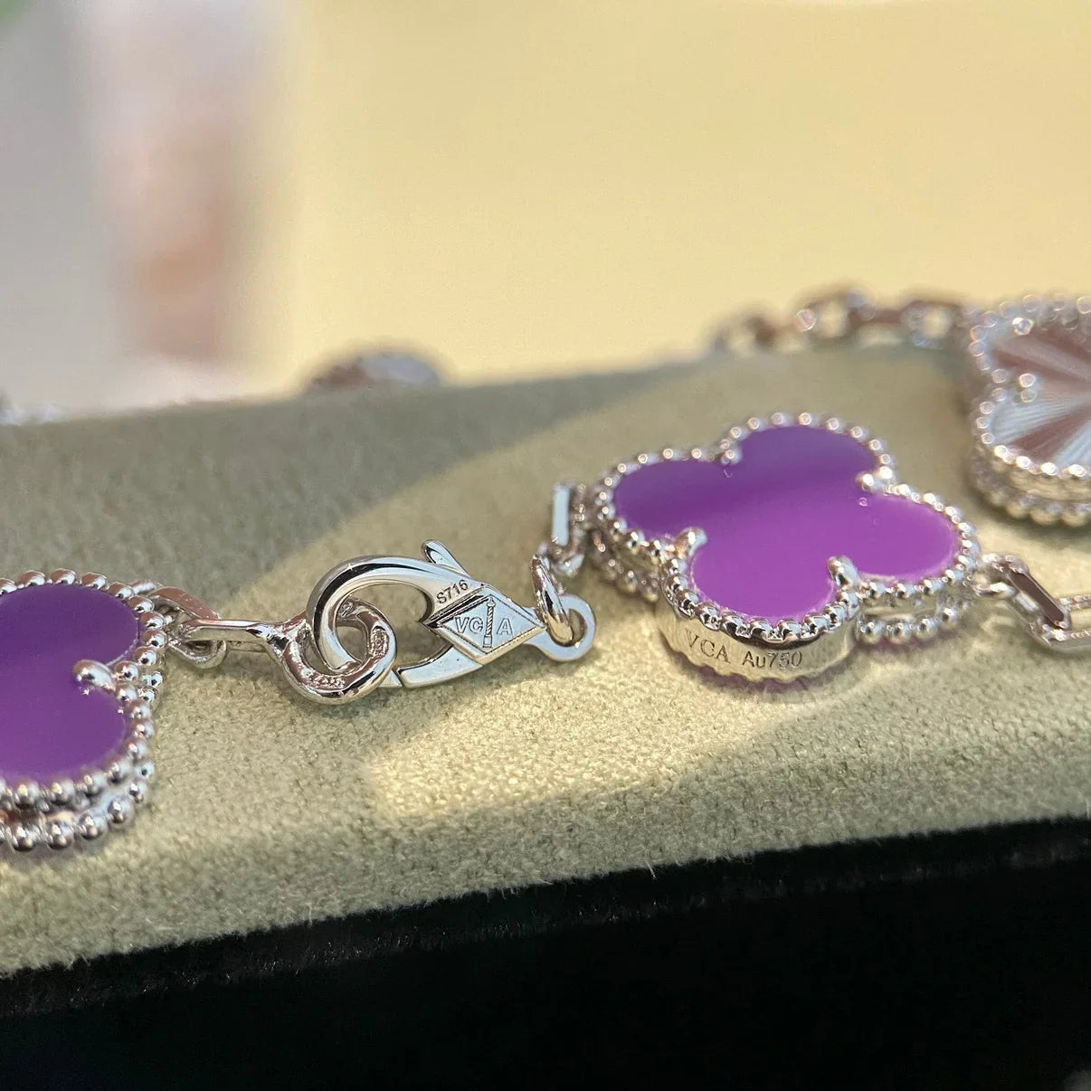 [Polaidi Jewelry] CLOVER 5 MOTIF VIOLET BRACELET COLLECTION