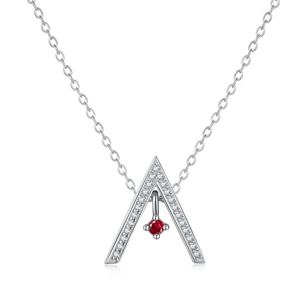 [Polaidi Jewelry]Sparkling "A" Shape Necklace