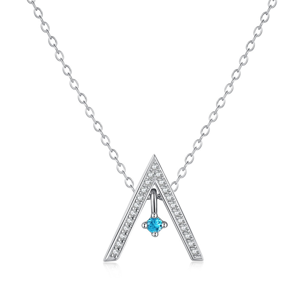 [Polaidi Jewelry]Sparkling "A" Shape Necklace