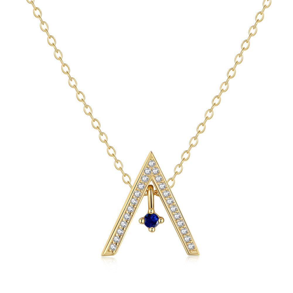 [Polaidi Jewelry]Sparkling "A" Shape Necklace
