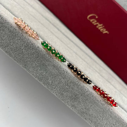 [：Polaidi Jewelry]ローズゴールド グリーンアゲート リベットリング アジア限定エディション