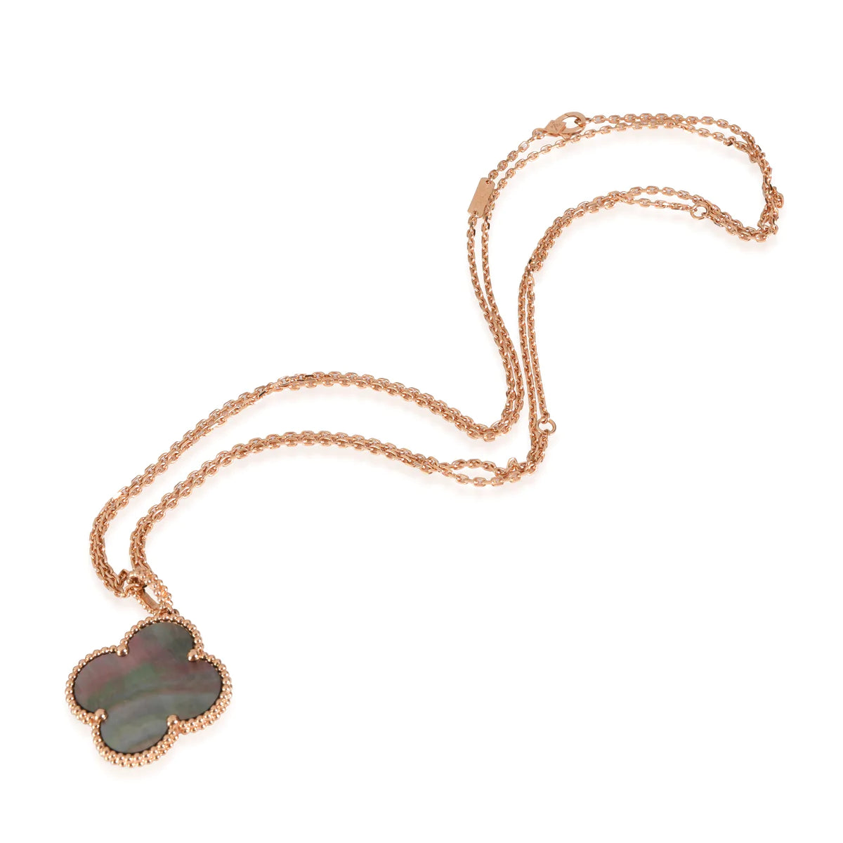 [: Polaidi Jewelry]クローバー 25MM ゴールド ダークマザーオブパール ビッグクローバーネックレス