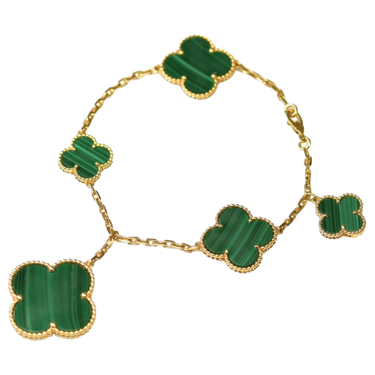 [：Polaidi Jewelry]MAGIC CLOVER MALACHITE GOLD BRACELET 5 MOTIFS