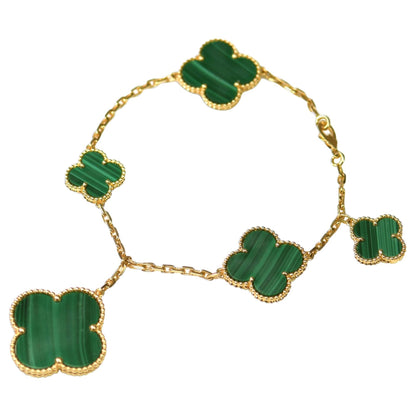 [：Polaidi Jewelry]MAGIC CLOVER MALACHITE GOLD BRACELET 5 MOTIFS