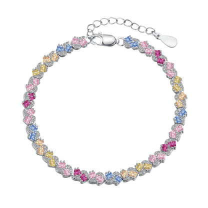 [Polaidi Jewelry]Ornate Colorful Flower Shape Party Bracelet