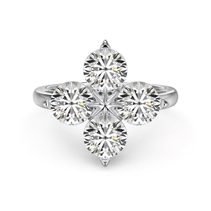 [Polaidi Jewelry]Four-Leaf Clover Eight-Pointed Star Ring