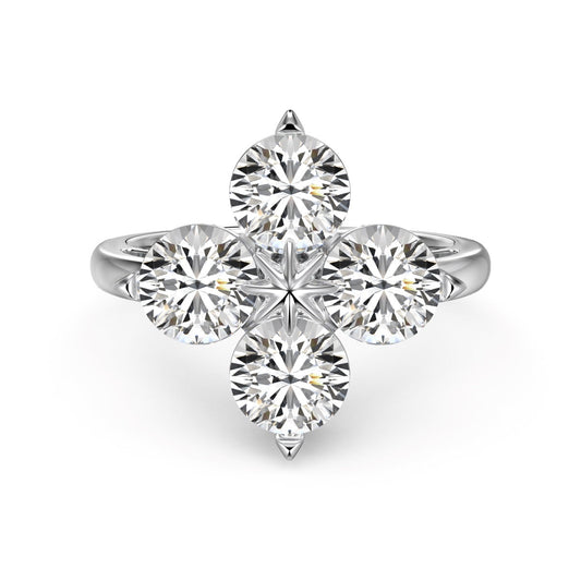 [Polaidi Jewelry]Four-Leaf Clover Eight-Pointed Star Ring
