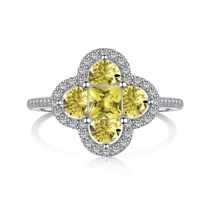 [Polaidi Jewelry]Luxurious Eternity Flower Shape Banquet Ring