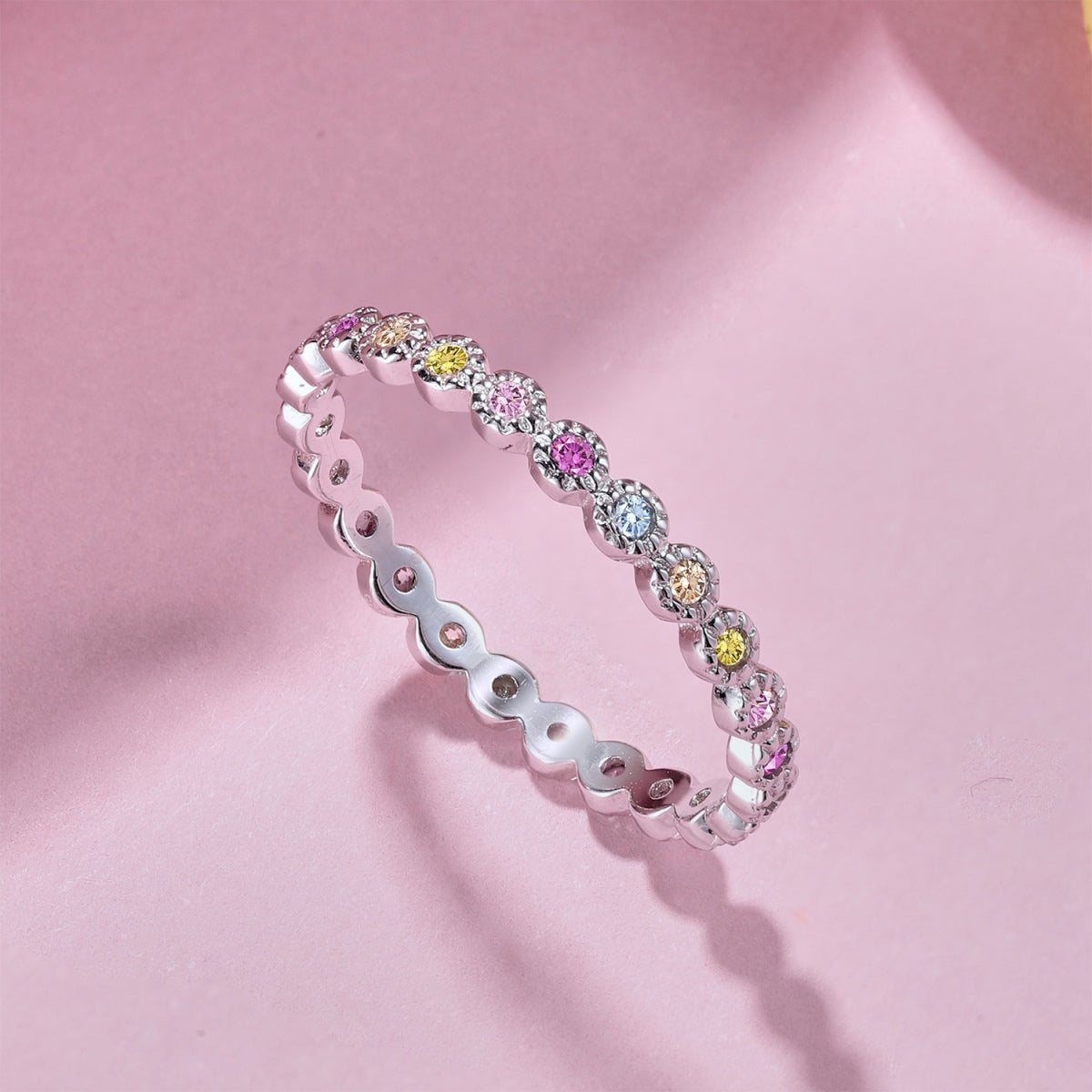 [Polaidi Jewelry]Radiant Sparkling Round Cut Daily Ring