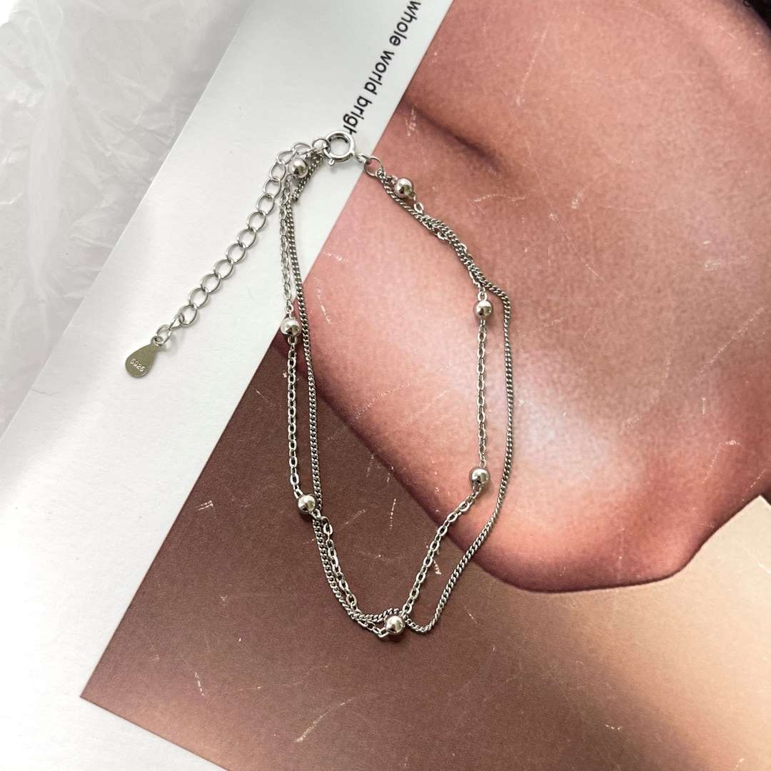 [Polaidi Jewelry]Delicate Bead Double Layer Bracelet