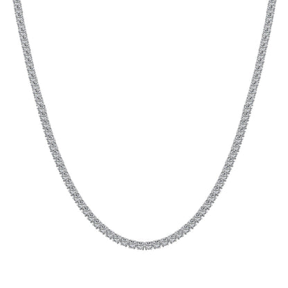 [Polaidi Jewelry]Delicate Round Shape Tennis Necklace