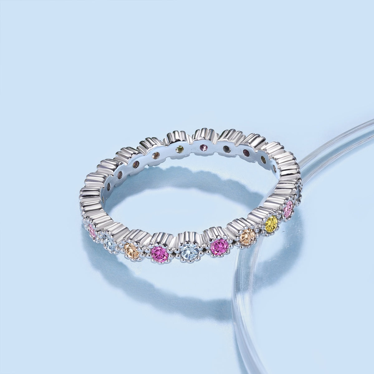 [Polaidi Jewelry]Unique Scintillating Round Cut Daily Ring