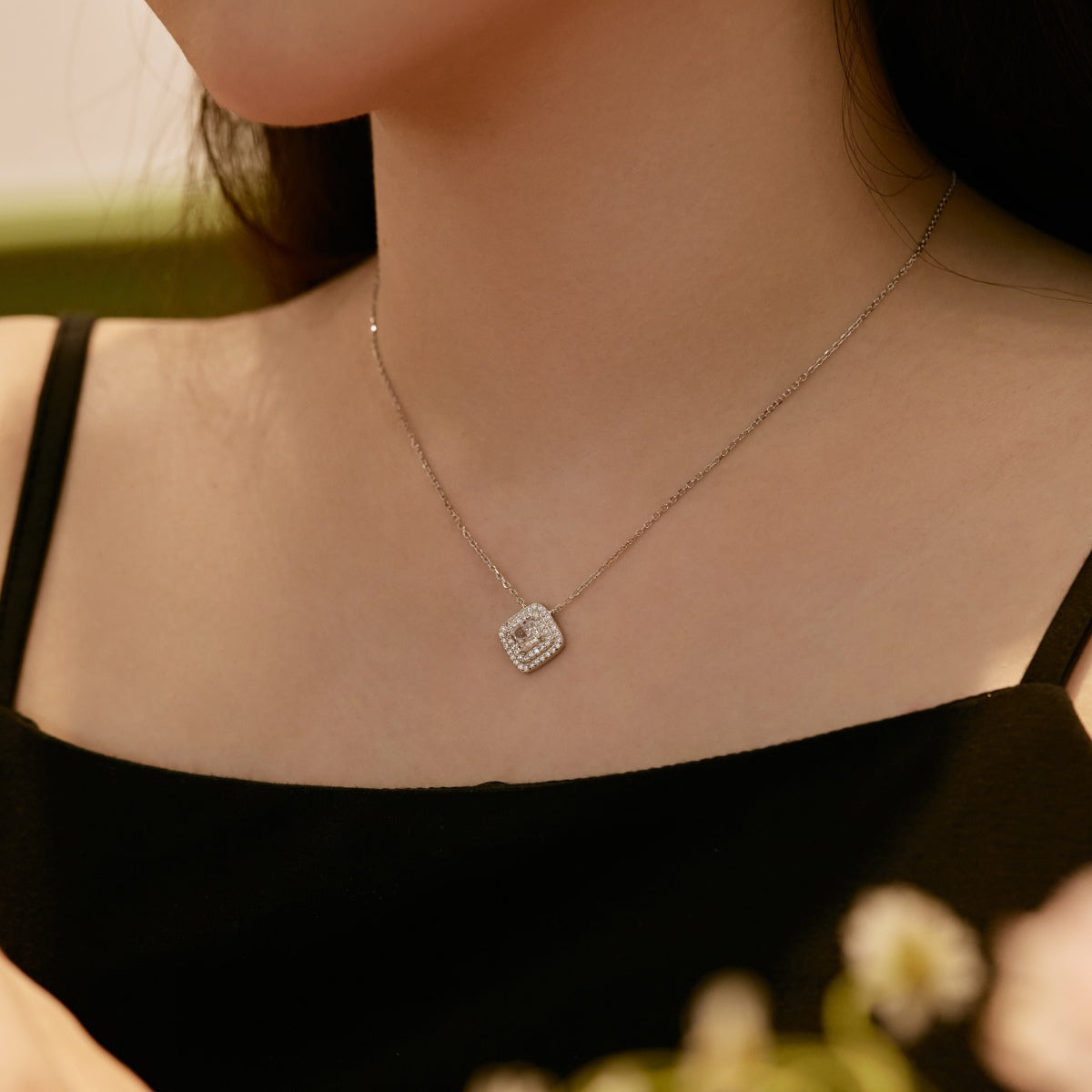 [Polaidi Jewelry]Sparkling Asscher Cut Necklace