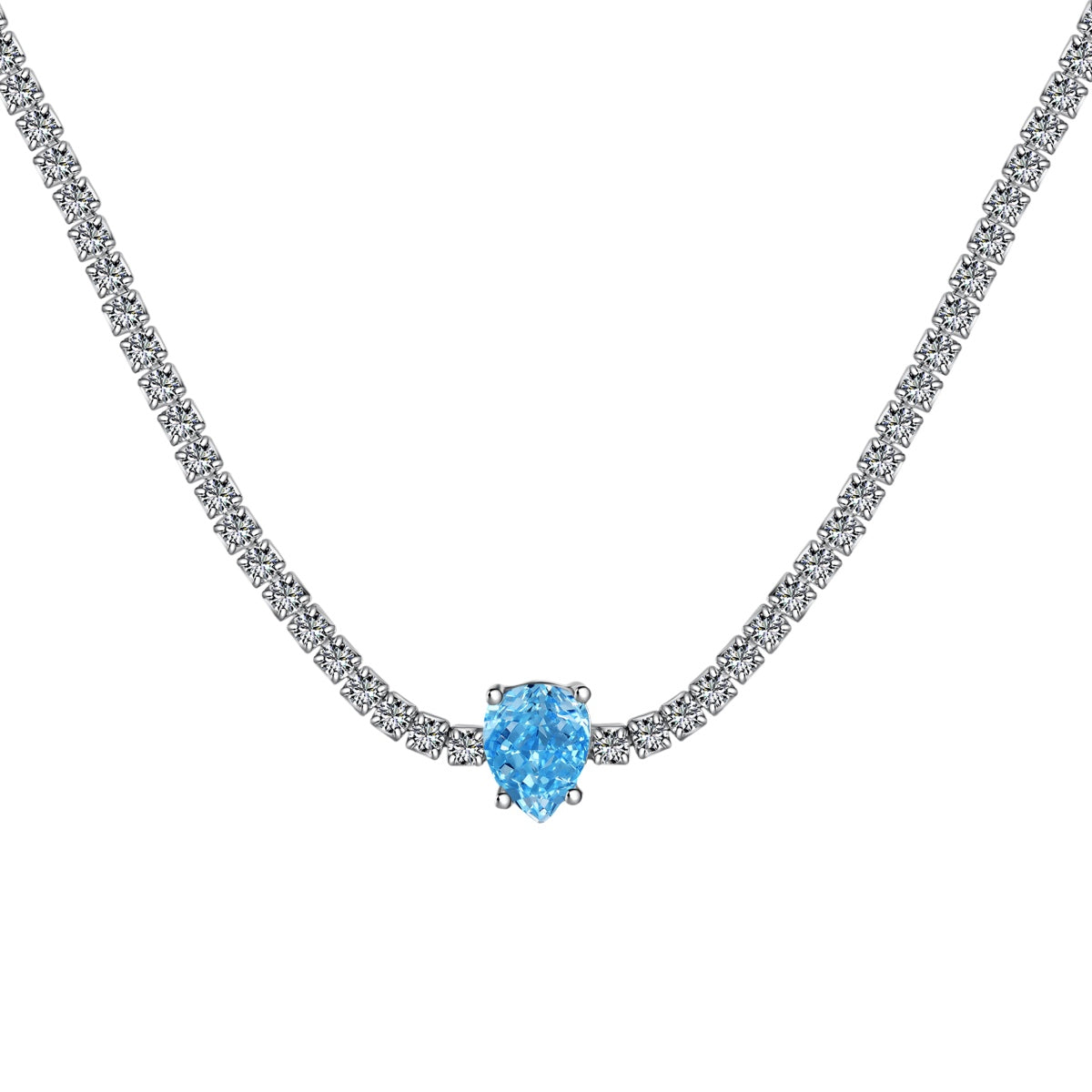 [Polaidi Jewelry]1.0 carat Unique Pear Cut Tennis Necklace