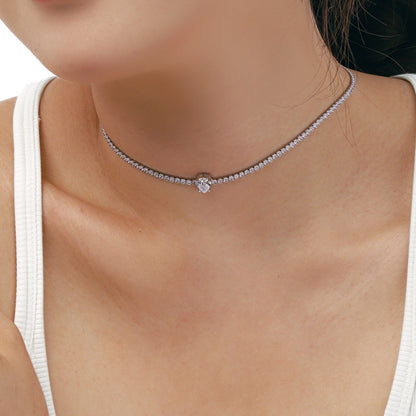 [Polaidi Jewelry]1.0 carat Unique Pear Cut Tennis Necklace