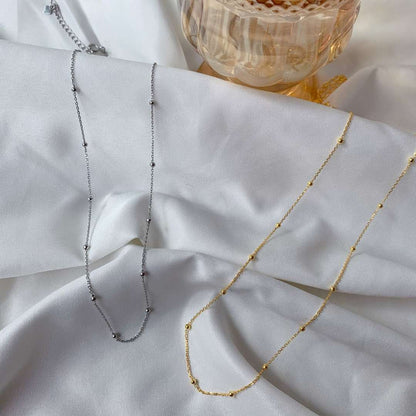 [Polaidi Jewelry]Small Bead Clavicle Chain Simple Necklace