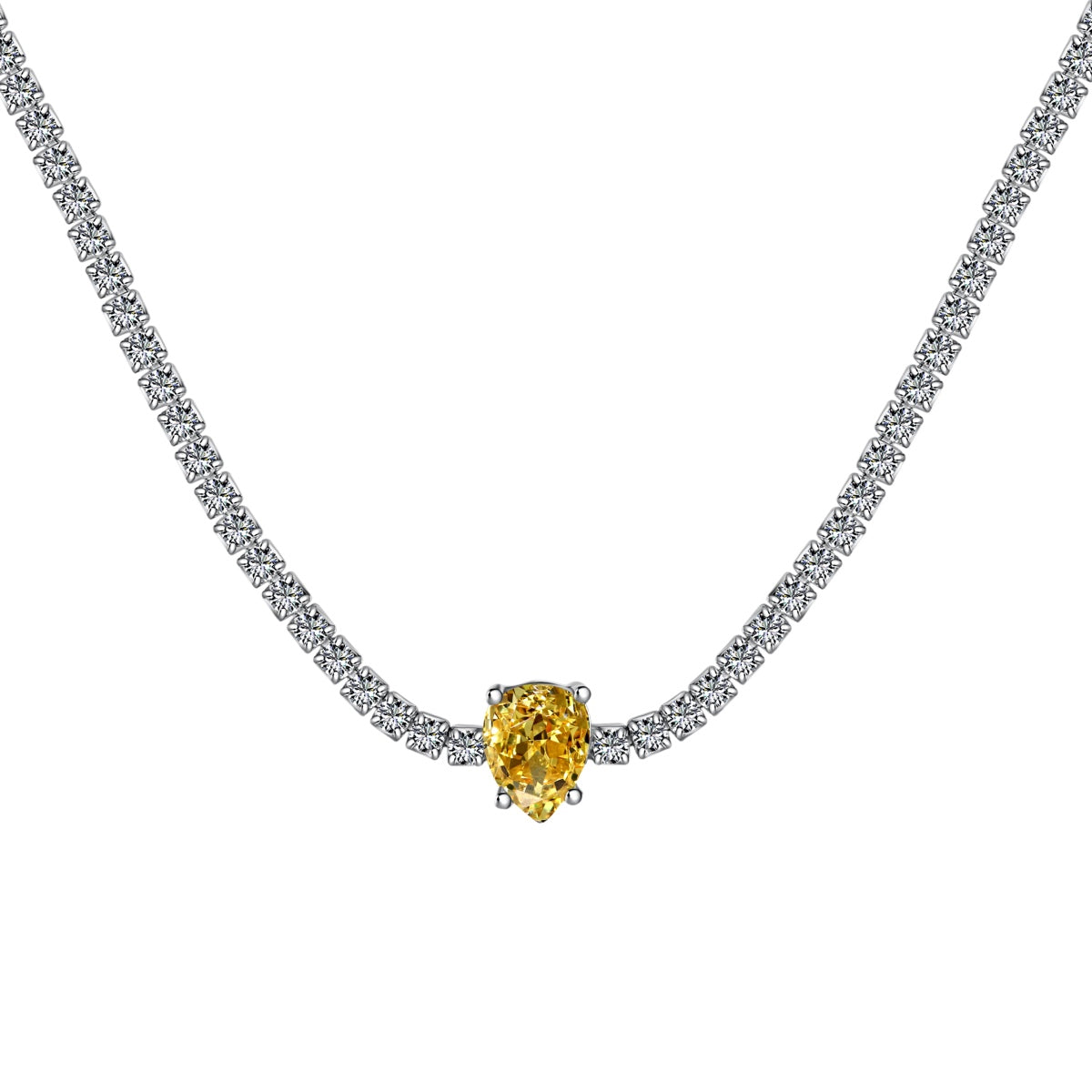 [Polaidi Jewelry]1.0 carat Unique Pear Cut Tennis Necklace