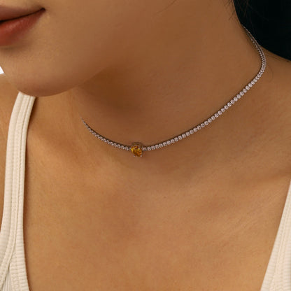 [Polaidi Jewelry]1.0 carat Unique Pear Cut Tennis Necklace