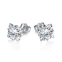 [Perlaura Jewelry ]Stylish Shiny Square Center Stone Stud Earrings