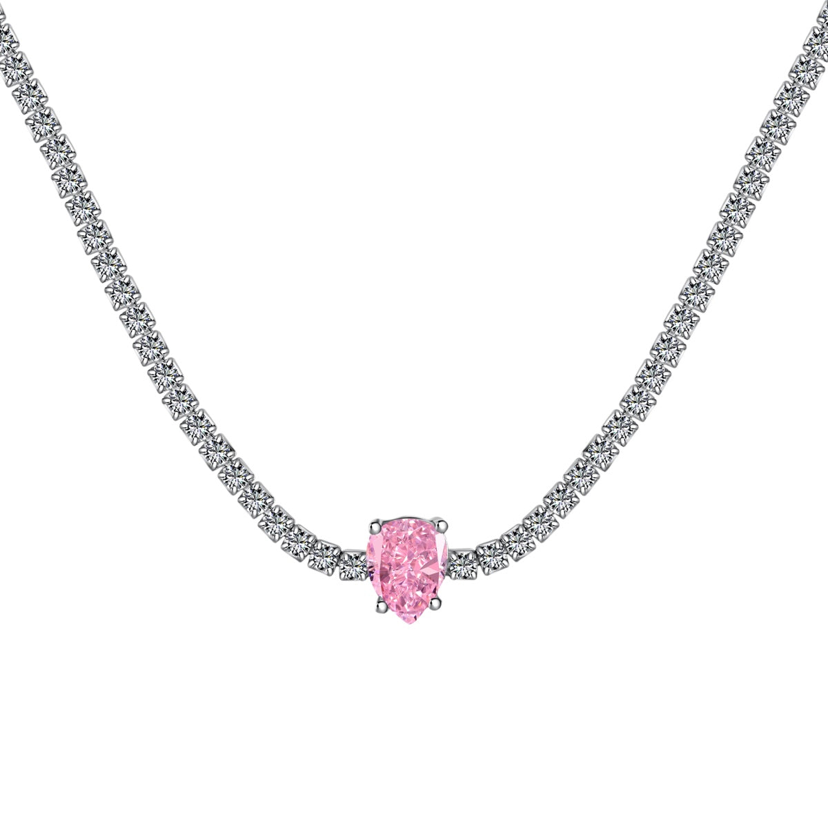 [Polaidi Jewelry]1.0 carat Unique Pear Cut Tennis Necklace