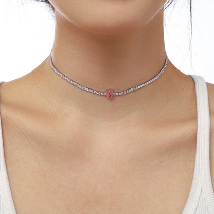 [Polaidi Jewelry]1.0 carat Unique Pear Cut Tennis Necklace