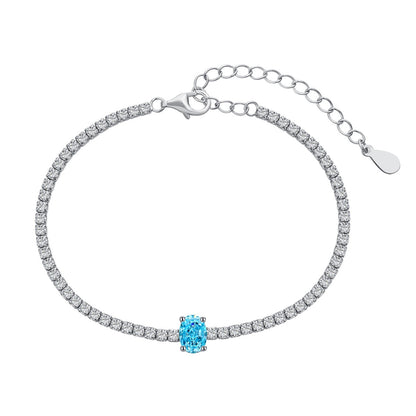 [Polaidi Jewelry]0.75 Carat Exquisite Oval Cut Daily Bracelet