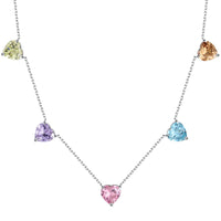 [Perlaura Jewelry ]Sparkling Colorful Heart Cut Necklace